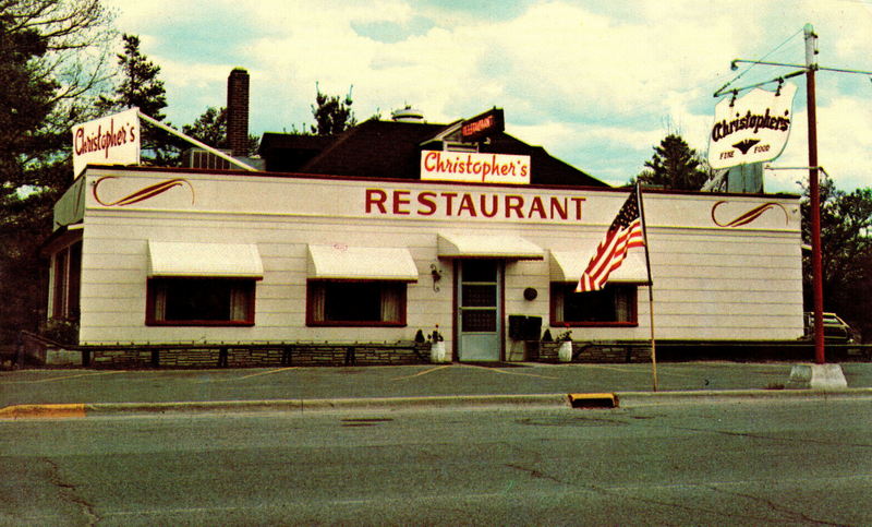 Christophers Cafe - Vintage Postcard